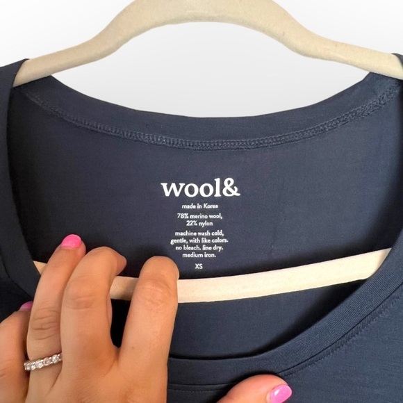 Wooland Wool& Fiona Fit & Flare Merino Wool Dress Gray 3/4 Sleeves Size XS - Picture 2 of 5